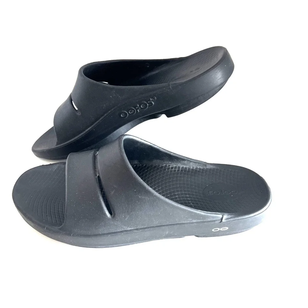 OOFOS Black Slide Recovery Sandals Slides Men's EU 46 | US 13 Comfort